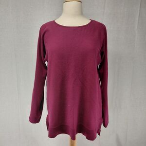 Michael Kors  LS Scoop Neck Tunic Sweater Plum Magenta Sz L